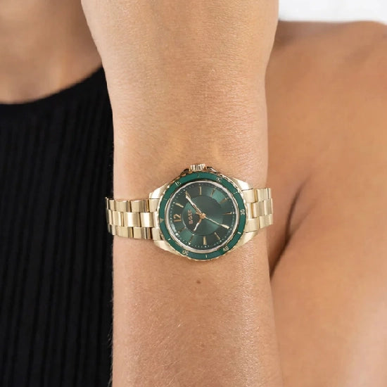 Boss Sage Aqua Women Quartz Green Dial Analog Stainless Steel Watch
