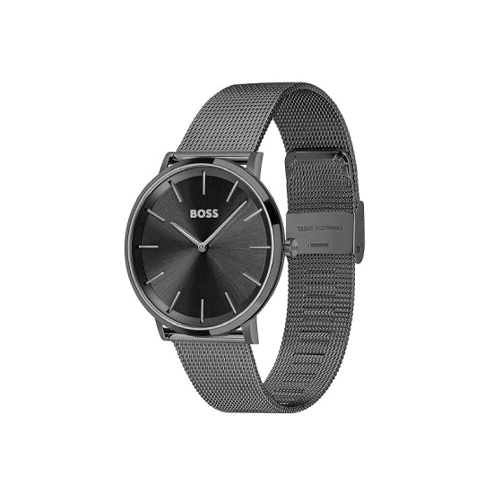 Hugo Boss Stainless Steel Skyliner Analog Black Dial Men Watch, Black Band