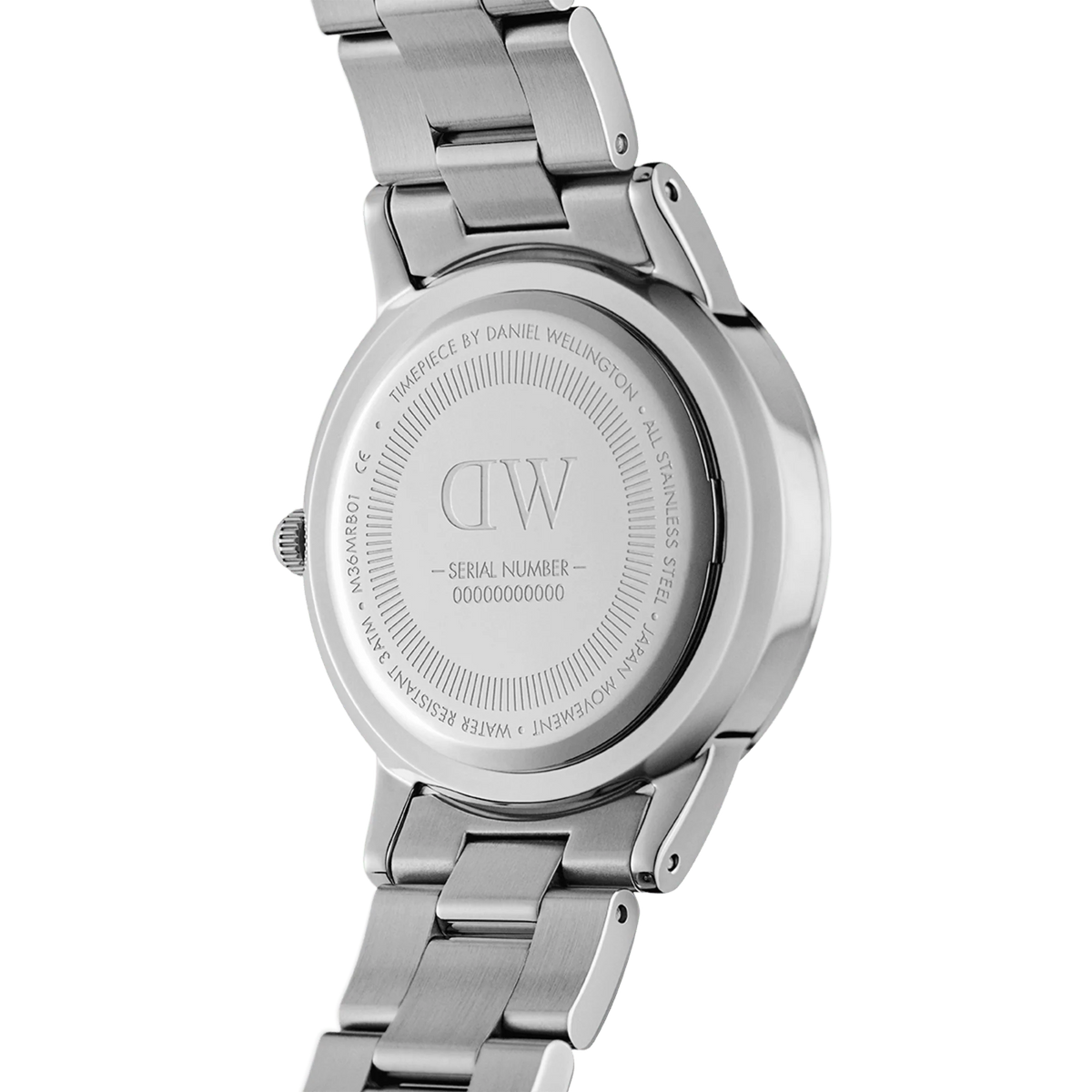 DANIEL WELLINGTON Iconic Link - Silver watch with White dial 36mm, UNISEX WATCH
