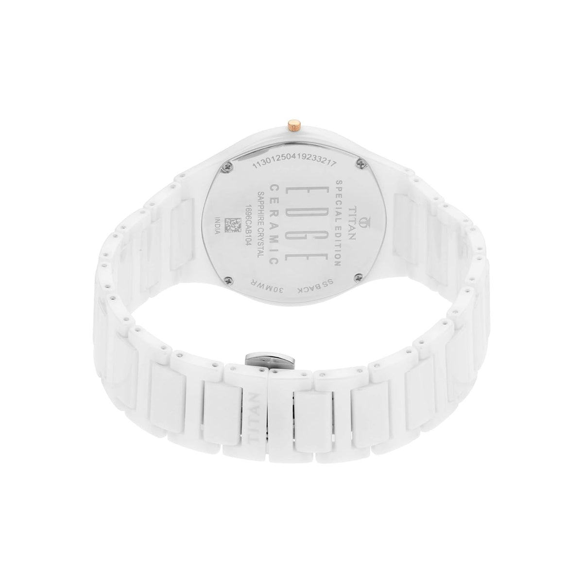 Titan Edge Ceramic White Dial Analog Ceramic Strap watch for Men