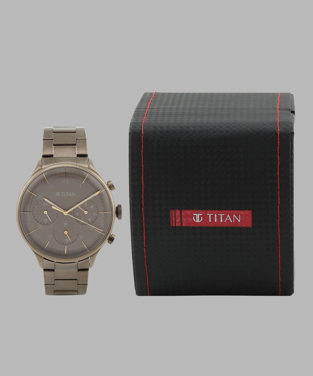 Titan Urban Magic Brown Dial Multial Stainless Steel Strap watch for Men