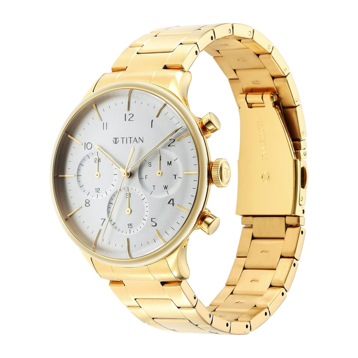 Titan Urban Magic Silver Dial Quartz Multifunction Stainless Steel Strap watch for Men