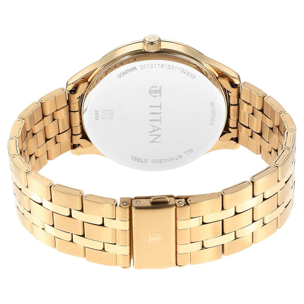 Titan Opulent Green Dial Analog Stainless Steel Strap watch for Men