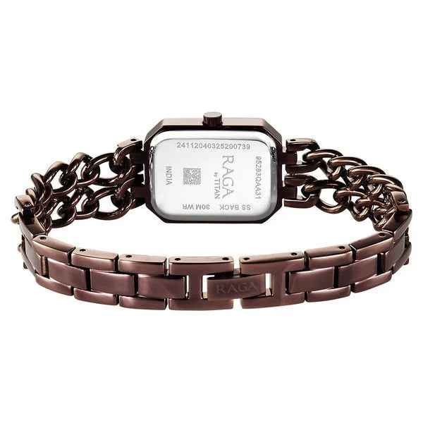 Titan Raga Showstopper Quartz Analog Brown Dial Metal Strap Watch For Women