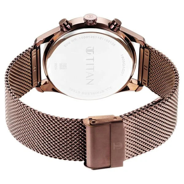 Titan Neo Splash Black Dial Quartz Analog with Date Stainless Steel Strap watch for Men