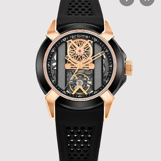 Quantum Men Automatic Black Dial Analog Silicone Watch