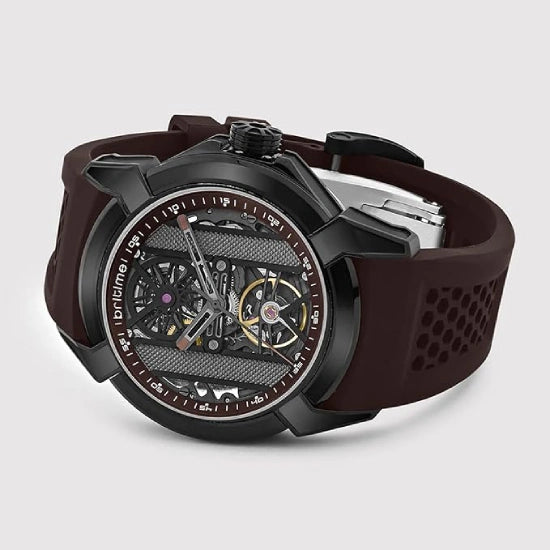 Quantum Men Automatic Maroon Dial Analog Silicone Watch