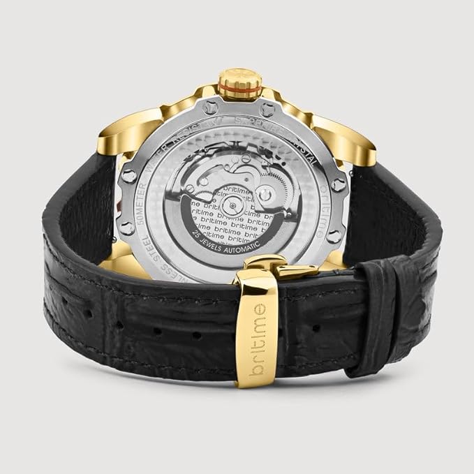 Era Men Automatic Silver Dial Analog Leather Watch