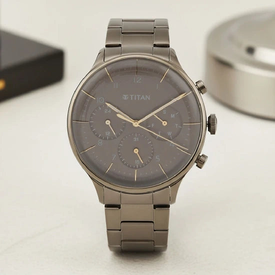 Titan Urban Magic Brown Dial Multial Stainless Steel Strap watch for Men