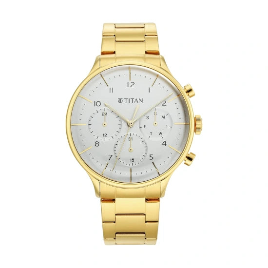 Titan Urban Magic Silver Dial Quartz Multifunction Stainless Steel Strap watch for Men