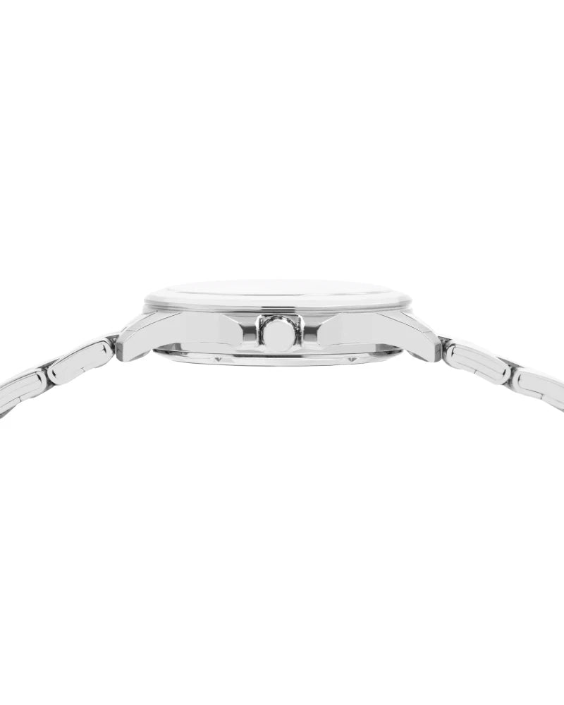 Stainless Steel Strap Silver Color Women Blue Dial Watch