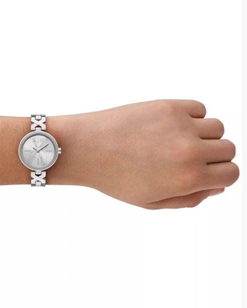 Armani Exchange Women Ava Round Silver Watch