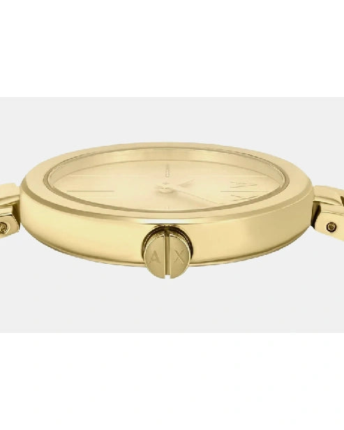 Armani Exchange Women Quartz Gold Dial Analog Stainless Steel Watch