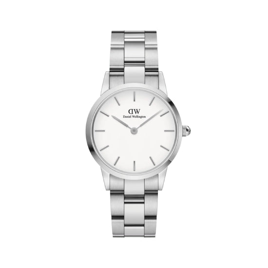 DANIEL WELLINGTON Iconic Link - Silver watch with White dial 36mm, UNISEX WATCH