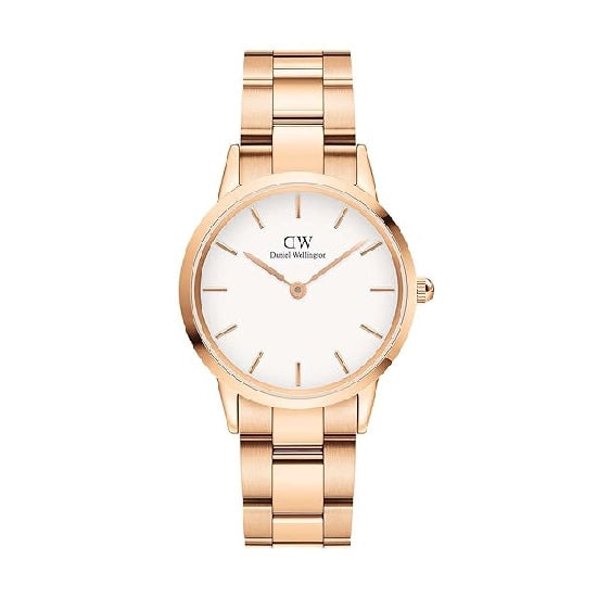 Daniel Wellington Iconic Analogue Round White Dial Water Resistant Unisex's Watch