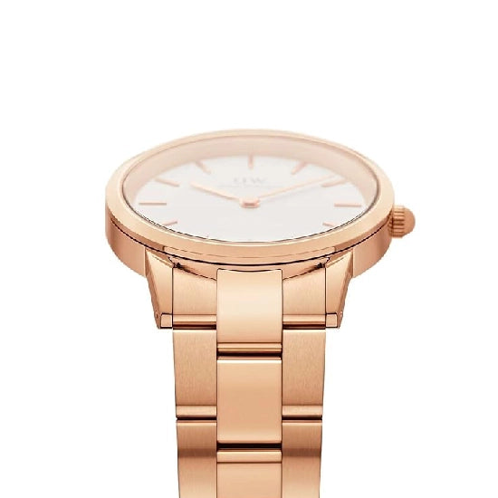 Daniel Wellington Iconic Analogue Round White Dial Water Resistant Unisex's Watch