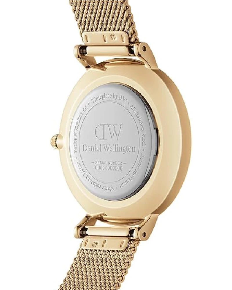 Daniel Wellington Analog Women's Watch (Green Dial Gold Colored Strap)