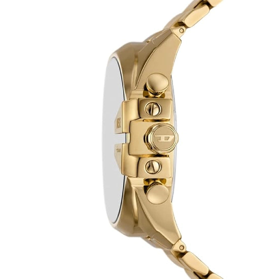 Diesel Stainless Steel Analog Yellow Dial Men's Watch Band Color -Gold