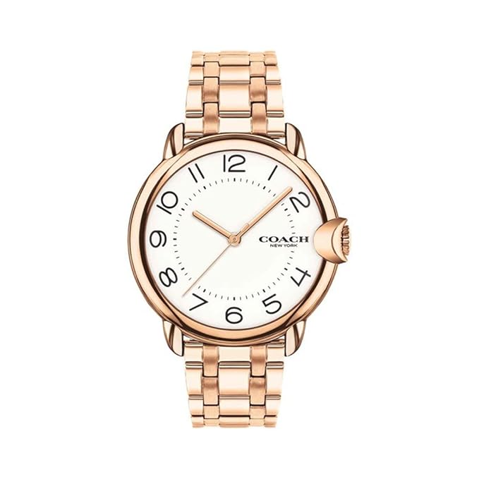 Coach Womens Arden White Dial Stainless Steel Analogue Watch