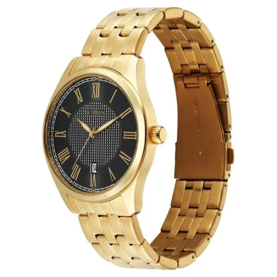 Titan Neo Roman Analog with Green Dial Carnation Gold Stainless Steel Strap Watch for Men