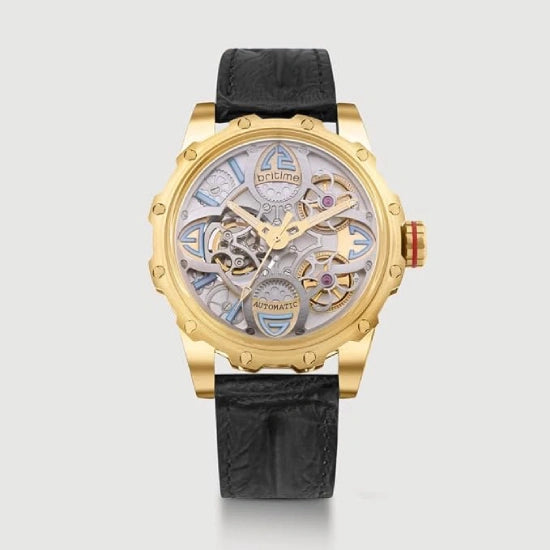 Era Men Automatic Silver Dial Analog Leather Watch