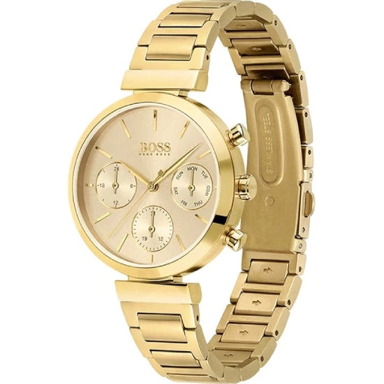Boss Watches Flawless 24h Indicator|Date Analog Yellow Dial Women's Watch