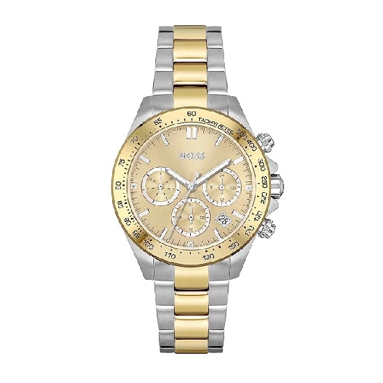 BOSS Hugo Stainless Steel Novia Analog Gold Dial Women Watch,Multi-Color Band