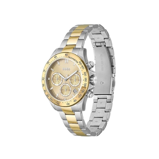 BOSS Hugo Stainless Steel Novia Analog Gold Dial Women Watch,Multi-Color Band