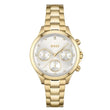 BOSS Hera Qtz Multifunction Silver White Round Dial Women's Watch|Ionic Plated Thin Gold Steel Material|Gold Color Band