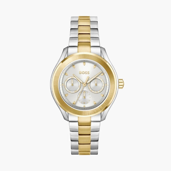 Lida Women Quartz Dual Tone Dial Multi-Function Stainless Steel Watch