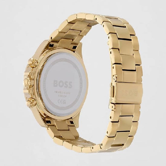 BOSS Novia - Le Qtz Multifunction Green Round Dial Women's Watch|Ionic Plated Thin Gold Steel Material|Gold Color Band
