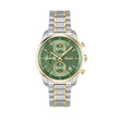 BOSS Grand Tour Ladies Qtz Chrono Green Round Dial Women's Watch|Two Tone Stainless Steel Material|Silver Color Band