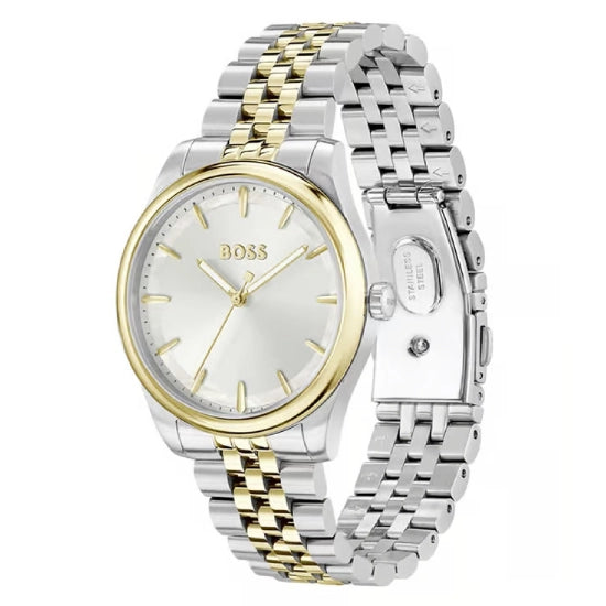Graceful Women Quartz Silver Mother Of Pearl Dial Analog Stainless Steel Watch