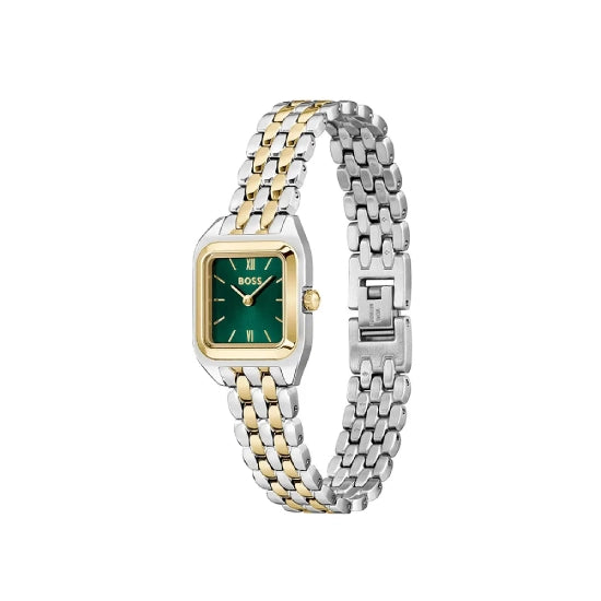 Mae Petite Women Quartz Green Dial Analog Stainless Steel Watch