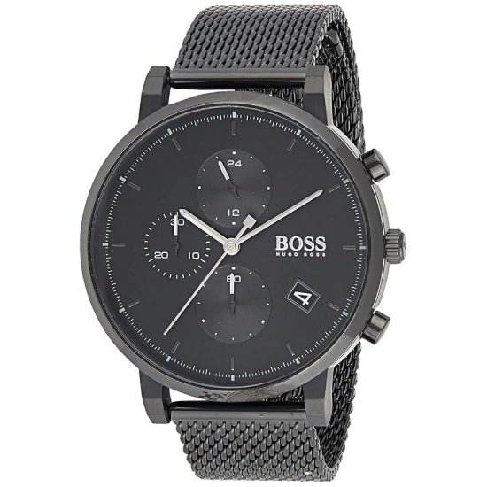 Hugo Boss Stainless Steel Montre Integrity Analog Black Dial Men Watch, Black Band
