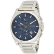 BOSS Grandmaster Qtz Fashion Chrono Blue Round Dial Men's Watch|Stainless Steel Material|Silver Color Band