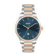 BOSS Reason Qtz Basic Calendar Blue Round Dial Men's Watch|Two Tone Stainless Steel Material|Silver Color Band
