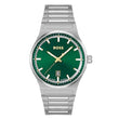 BOSS Candor Qtz Basic Calendar Green Round Dial Men's Analog Watch|Stainless Steel Material|Silver Color Band