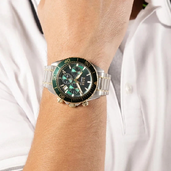 Boss Sealiner Men Quartz Green Dial Chronograph Stainless Steel Watch