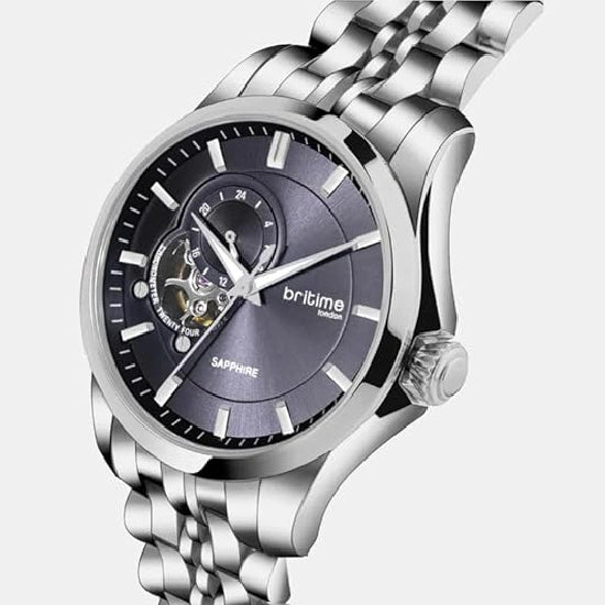 Men Automatic Blue Dial Analog Metal Watch