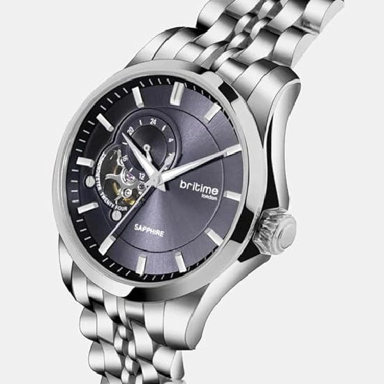 Men Automatic Blue Dial Analog Metal Watch