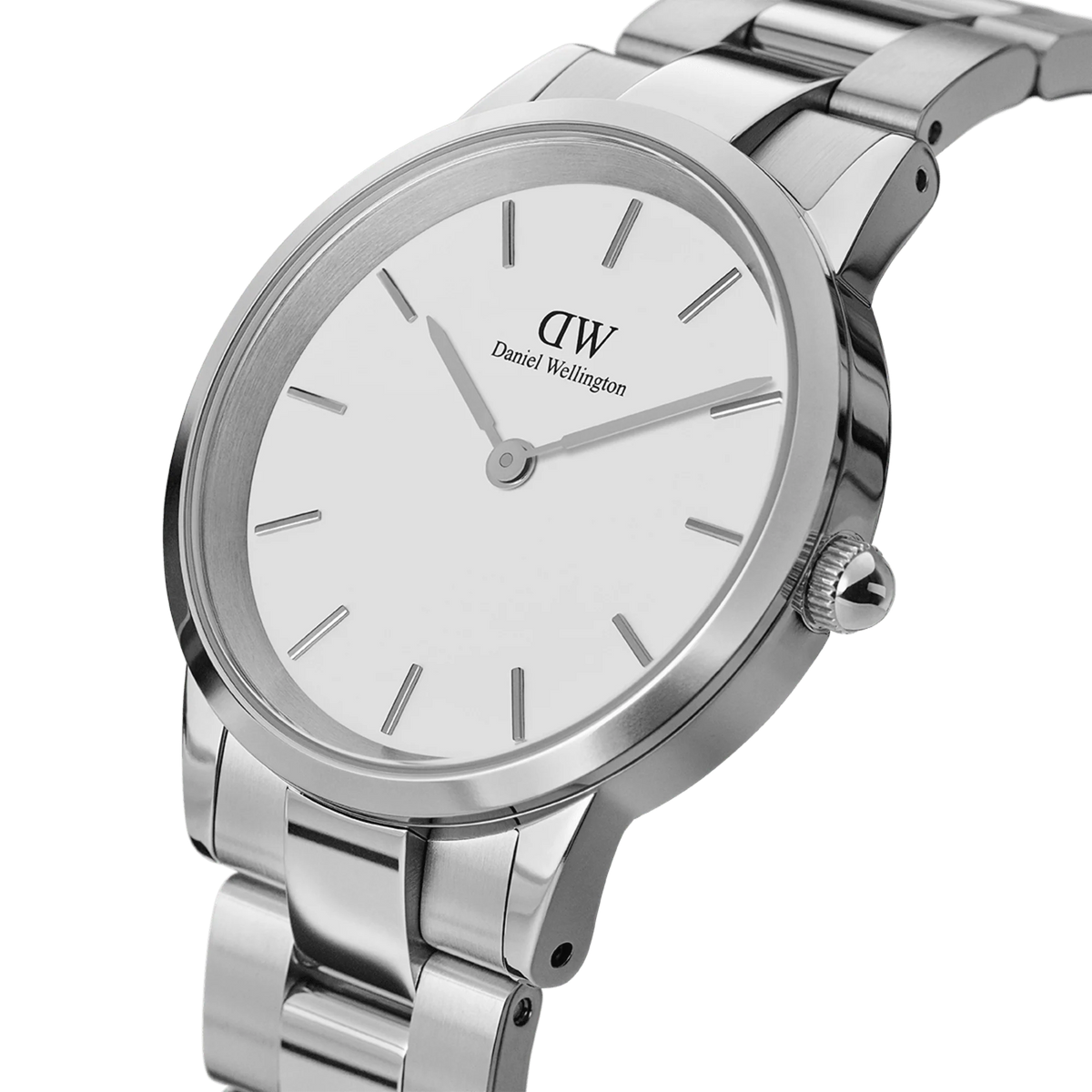 DANIEL WELLINGTON Iconic Link - Silver watch with White dial 36mm, UNISEX WATCH