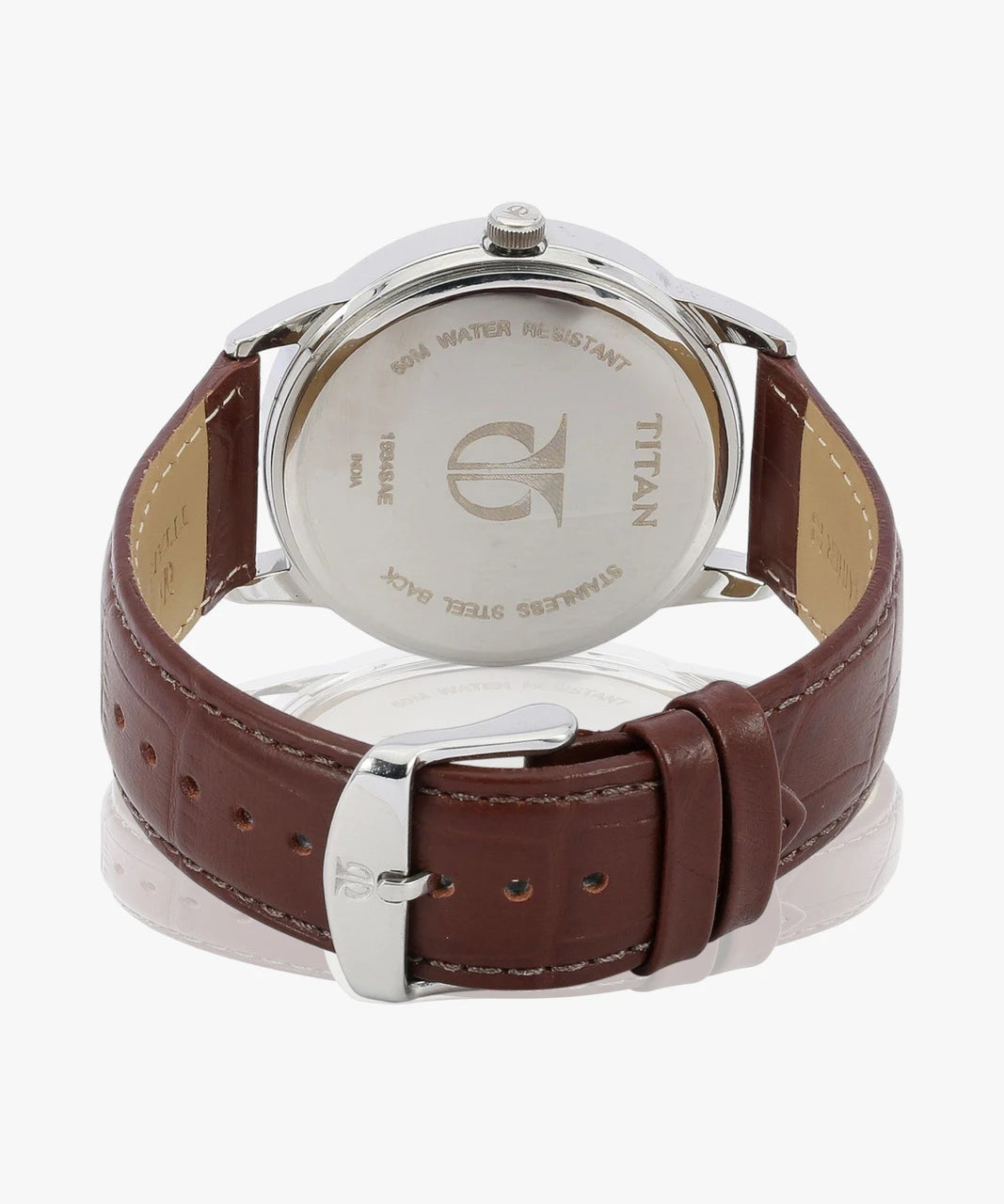 Titan Eco with Date Brown Dial Brown LeatherStrap Analog Watch - For Men