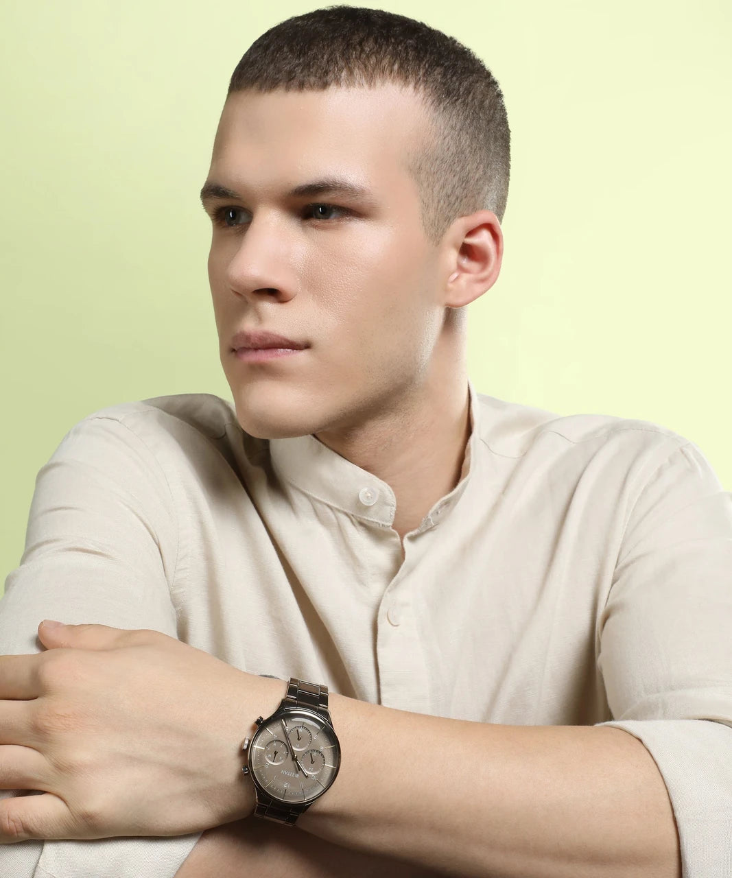 Titan Urban Magic Brown Dial Multial Stainless Steel Strap watch for Men