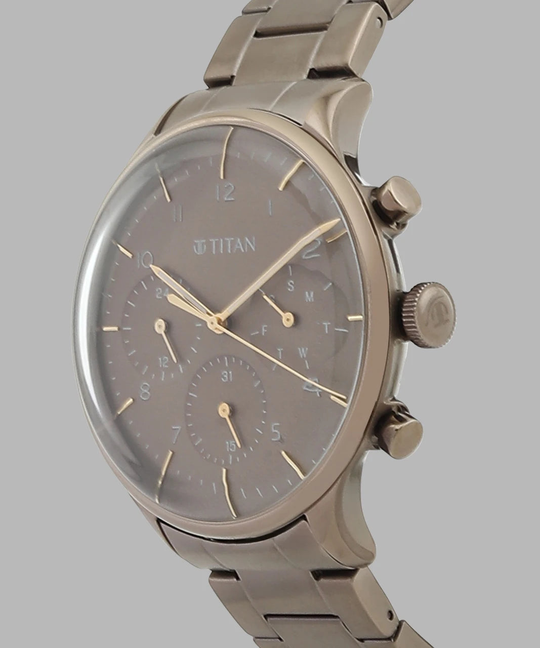Titan Urban Magic Brown Dial Multial Stainless Steel Strap watch for Men