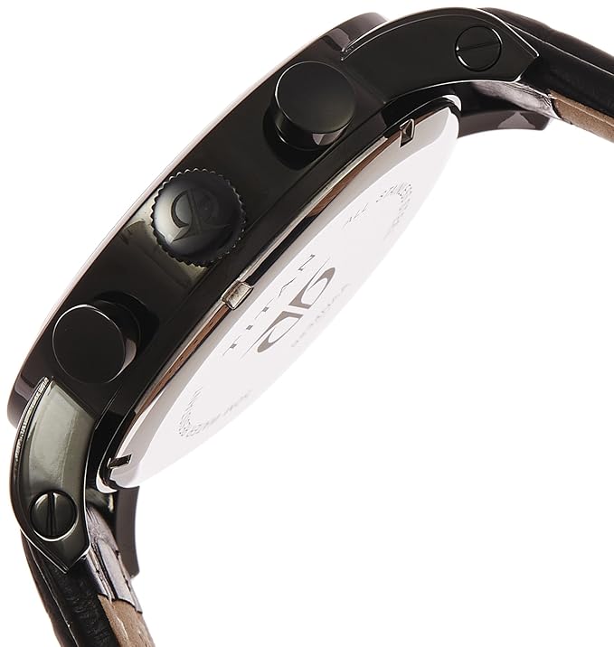 Titan Black Dial Black leather Strap Watch for Men