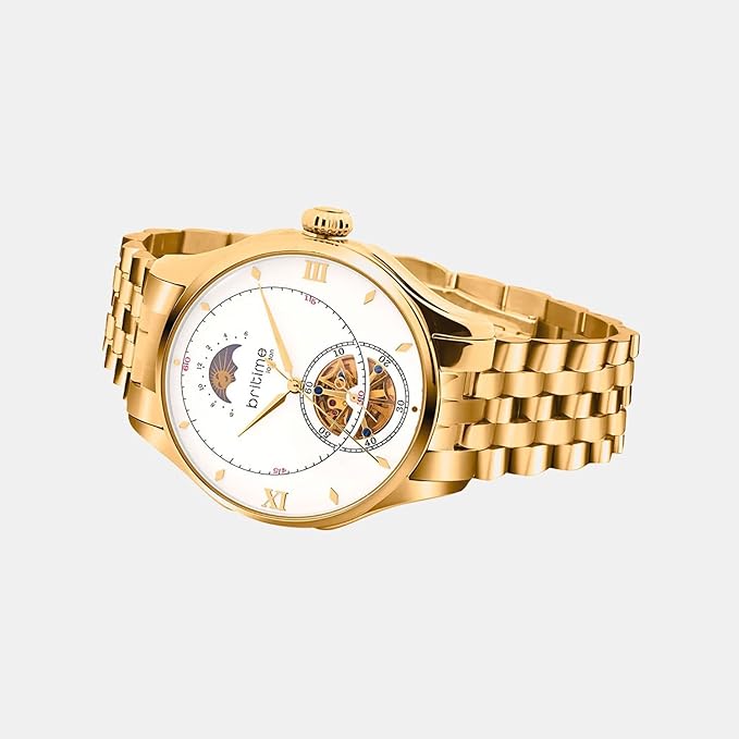 Men Automatic Silver-Rose-Gold Dial Analog Metal Watch