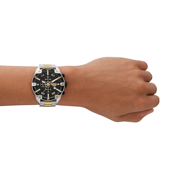 Diesel Spiked Analog Black Dial Men's Stainless Steel Watch