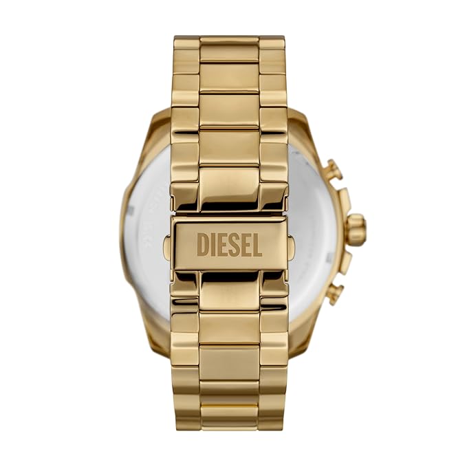 Diesel Stainless Steel Analog Yellow Dial Men's Watch Band Color -Gold