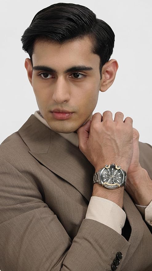 Diesel Stainless Steel Analog Gray Dial Men's Watch Band Color:Gray